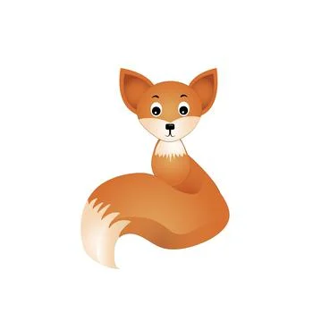 Vector illustration of Fox isolated on white background. Stock Illustration