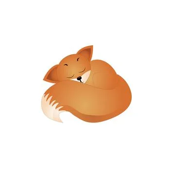 Vector illustration of Fox isolated on white background. Stock Illustration