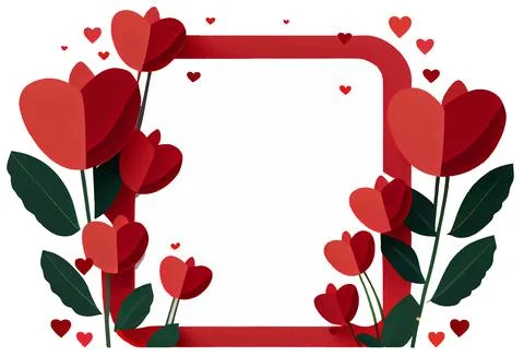 Vector illustration of frame background with heart spring concept Stock Illustration