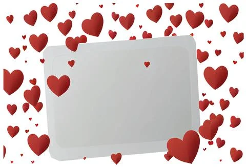 Vector illustration of frame background with heart spring concept Stock Illustration