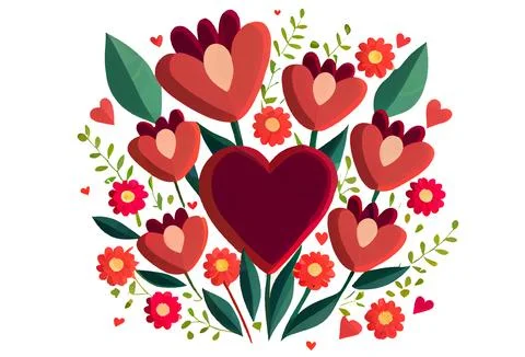 Vector illustration of frame background with heart spring concept Stock Illustration