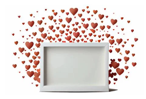 Vector illustration of frame background with heart spring concept Stock Illustration