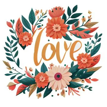 Vector illustration of frame background with heart spring concept Stock Illustration