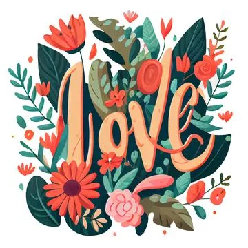 Vector illustration of frame background with heart spring concept Stock Illustration