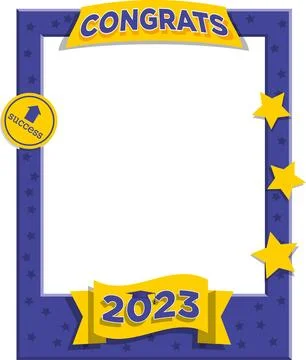 Vector illustration of frame for selfie photos purple color for graduates 2023 Stock Illustration
