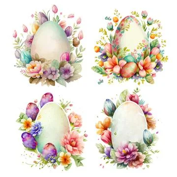 Vector illustration of frame theme easter and spring isolate Stock Illustration