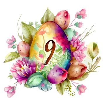 Vector illustration of frame theme easter and spring isolate Stock Illustration