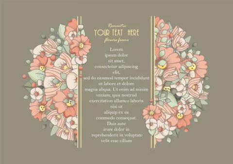 Vector illustration frame for wedding, anniversary, birthday and party.  Stock Illustration