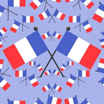 Vector Illustration of France Pattern Flags Stock Illustration