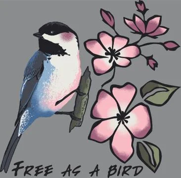 Vector illustration of free as a bird Stock Illustration