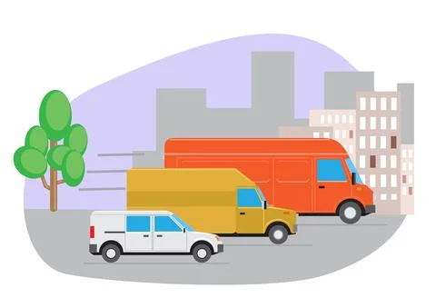 Vector illustration of freight transportation Stock Illustration