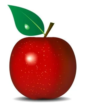 Vector illustration of fresh red apple isolated on white background. Gradie.. Stock Illustration