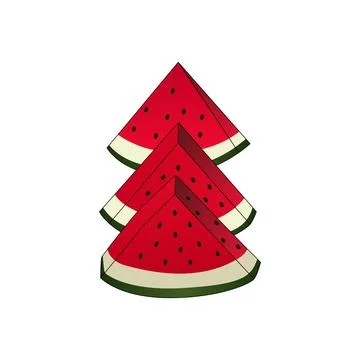Vector Illustration of fresh watermelon sliced fruit Stock Illustration