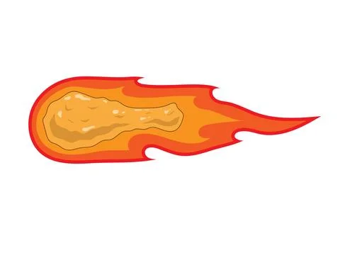 Vector illustration of a fried chicken with fire elements surrounding it. Stock Illustration