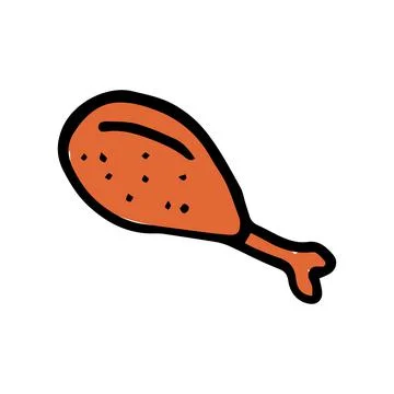 Vector illustration of fried chicken leg in cartoon style Stock Illustration
