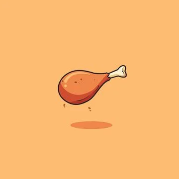 Vector illustration of fried chicken leg cartoon Illustrazione stock