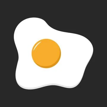 Vector illustration of fried egg. Flat design. Isolated. Stock Illustration