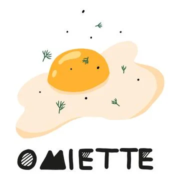 Vector illustration of fried egg with greens. Stock Illustration