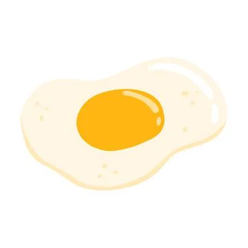 Vector illustration of fried egg isolated on white background. Scrambled eggs in Stock Illustration