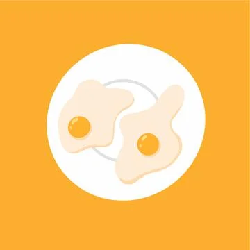 Vector illustration of fried eggs . Stock Illustration