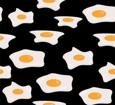 Vector illustration of fried eggs seamless pattern Stock Illustration