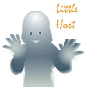 Vector illustration of a friendly grey ghost. Nice ghost for Halloween card Stock-Illustration