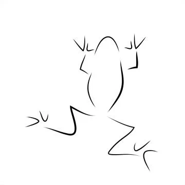 Vector illustration of frog painted with simple lines. Symbol of reptile wild Иллюстрация