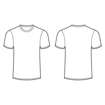 Vector illustration of front and back view of t shirt. Isolated. Stock Illustration