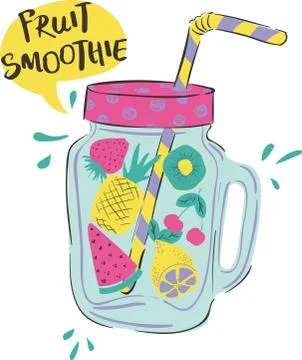 Vector illustration of fruit smoothie Stock Illustration