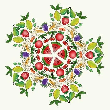 Vector Illustration of Fruits Set Stock Illustration