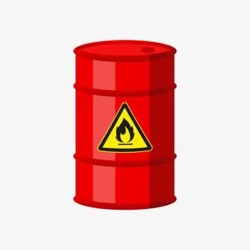 Vector illustration of fuel barrel on withe background. Illustrazione stock