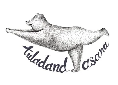 Vector illustration of fun a bear isolated on vintage background Stock Illustration