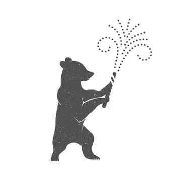 Vector Illustration Funny Bear Stock Illustration
