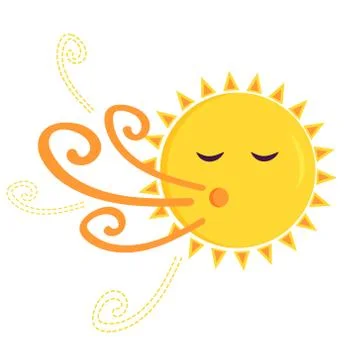 Vector Illustration of a funny blowing sun Stock Illustration