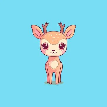 Vector illustration of funny deer in cartoon style Stock Illustration
