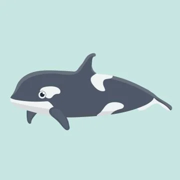 Vector illustration of a funny dolphin. Stock Illustration