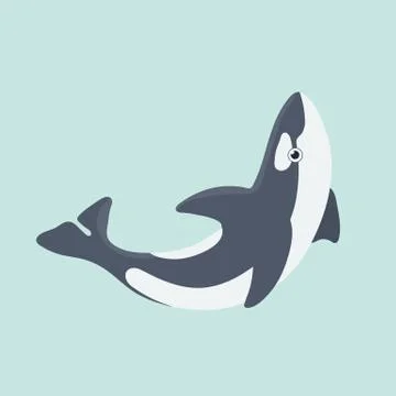 Vector illustration of a funny dolphin. Stock Illustration