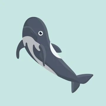 Vector illustration of a funny dolphin. Stock Illustration