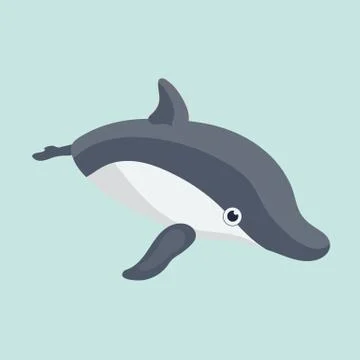 Vector illustration of a funny dolphin. Stock Illustration