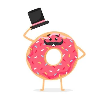 Vector illustration with funny donut. Stockillustratie