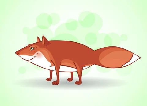 Vector illustration of funny fox. Stock Illustration