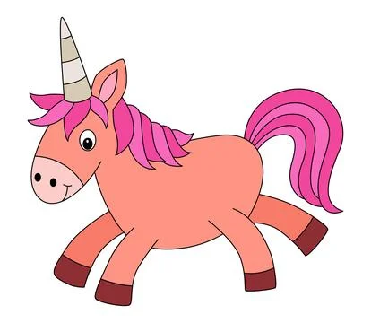 Vector illustration funny unicorn is doing the running Stock Illustration