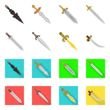 Vector illustration of game and armor sign. Collection of game and blade stock イラスト素材