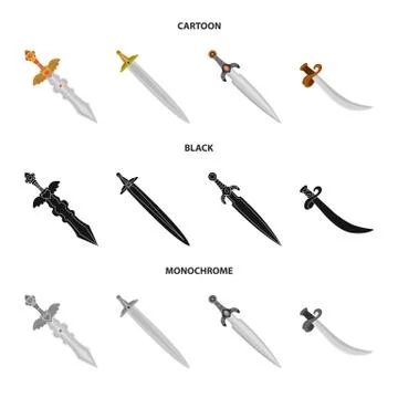 Vector illustration of game and armor logo. Set of game and blade vector icon 스톡 일러스트
