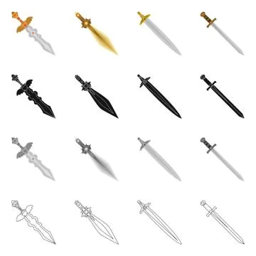 Vector illustration of game and armor logo. Set of game and blade stock symbol 스톡 일러스트