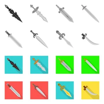 Vector illustration of game and armor logo. Collection of game and blade stock Stock Illustration