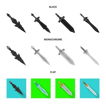 Vector illustration of game and armor sign. Collection of game and blade stock Stockillustratie