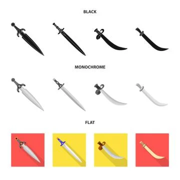 Vector illustration of game and armor sign. Set of game and blade stock symbol Stock Illustration