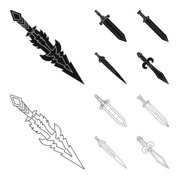 Vector illustration of game and armor logo. Collection of game and blade stock Stock Illustration