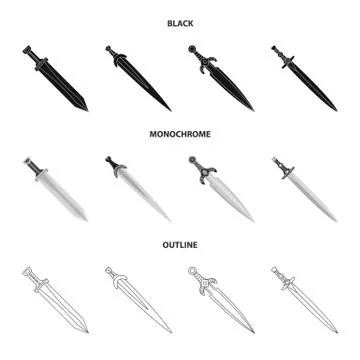 Vector illustration of game and armor sign. Set of game and blade vector icon Stock Illustration